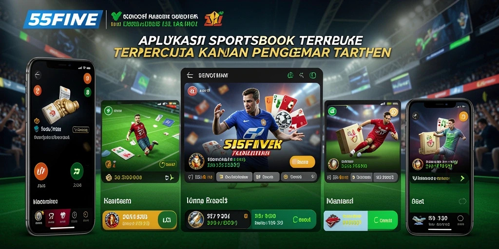 Tampilan utama 55FIVE menampilkan berbagai opsi taruhan dan statistik permainan.