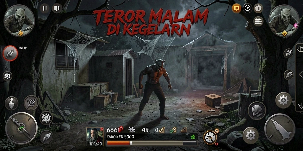 Gameplay menyeramkan dengan suasana gelap dan misterius.