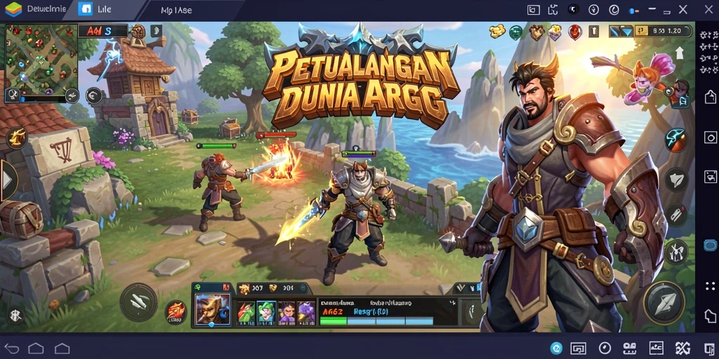Screenshot gameplay ARPG AA62 menampilkan pertarungan intense dan karakter yang menarik.