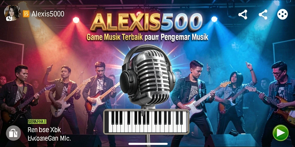 Screenshot ALEXIS500 menampilkan gameplay menarik dengan alat musik.