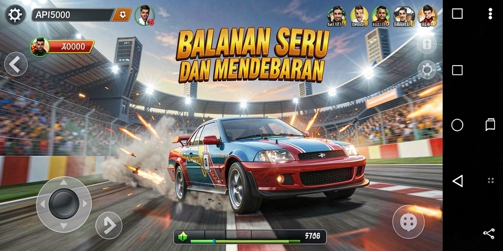 Tampilan gameplay menarik dalam API5000 dengan aksi balapan seru.