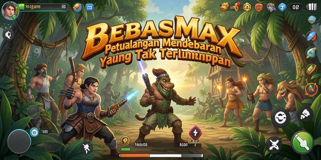 Screenshot gameplay BEBASMAX yang menampilkan aksi petualangan yang seru.
