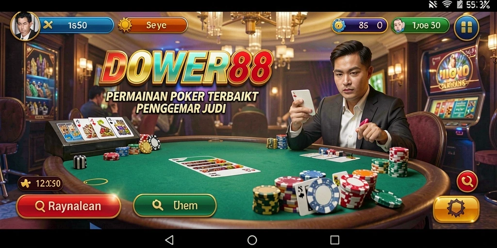 Tampilan gameplay DOWER88 yang mendebarkan dalam permainan Poker.