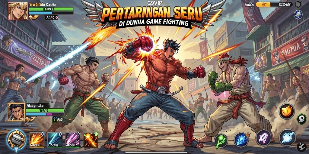 Tampilan gameplay G9VIP dengan pertarungan yang seru dan dinamis.