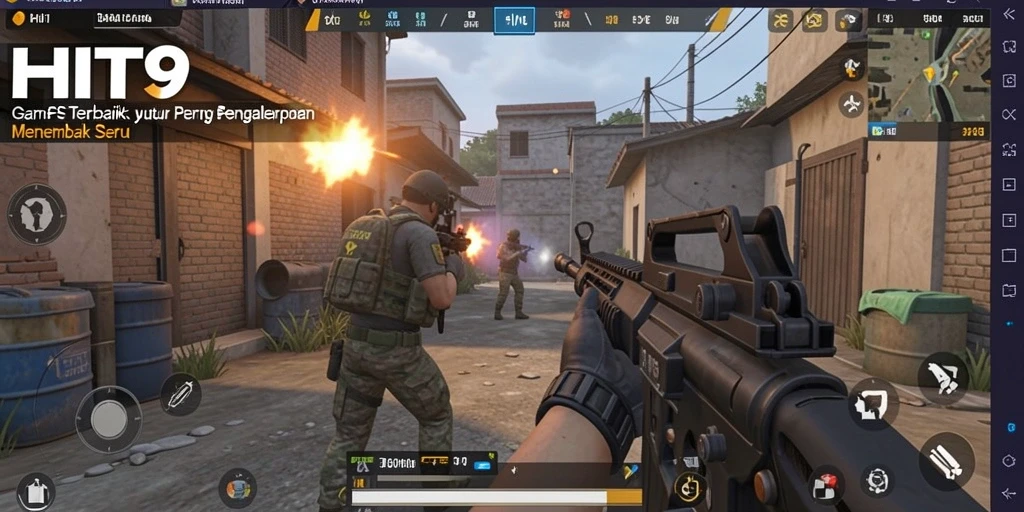 Screenshot gameplay HIT9 menampilkan pertempuran yang intens dan seru.