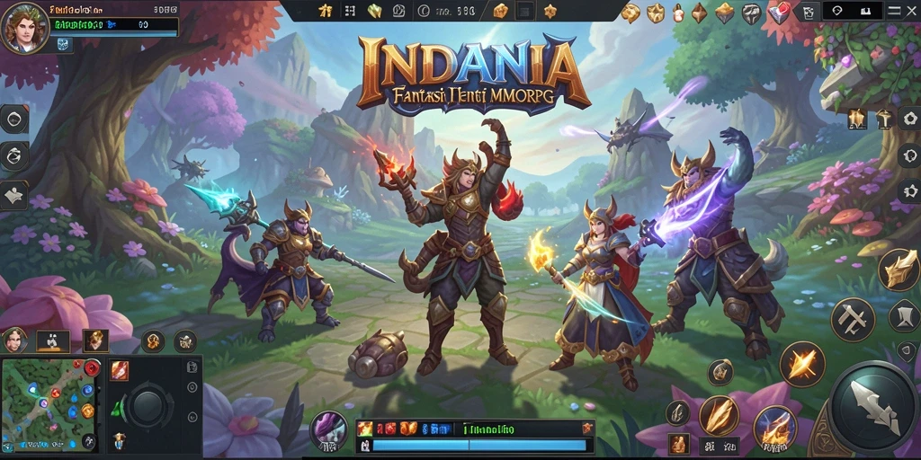 Screenshot gameplay INDAAA menunjukkan aksi seru dalam dunia MMORPG.