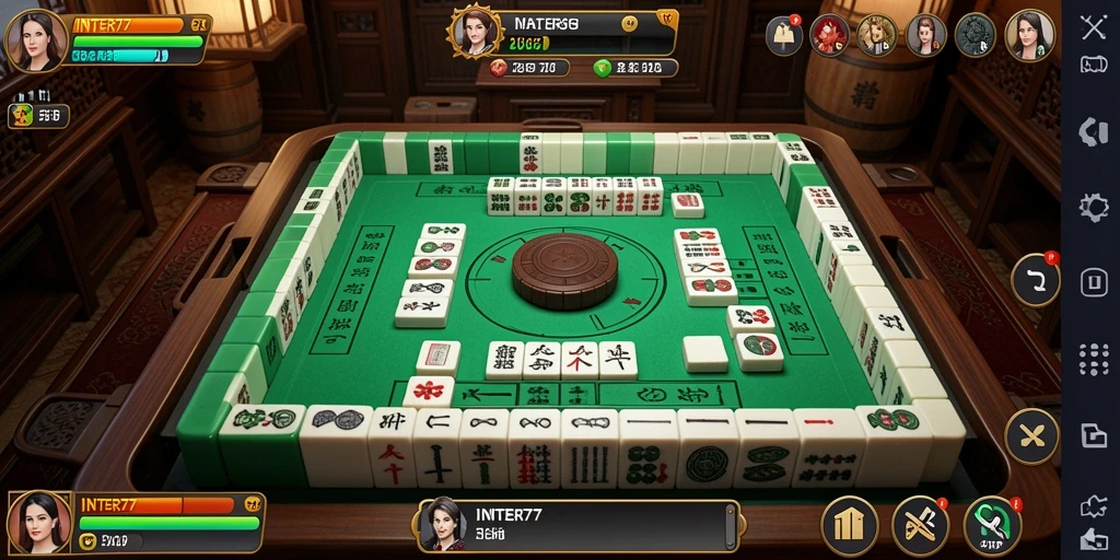 Screenshot gameplay INTER77 menampilkan saat seru bermain Mahjong.