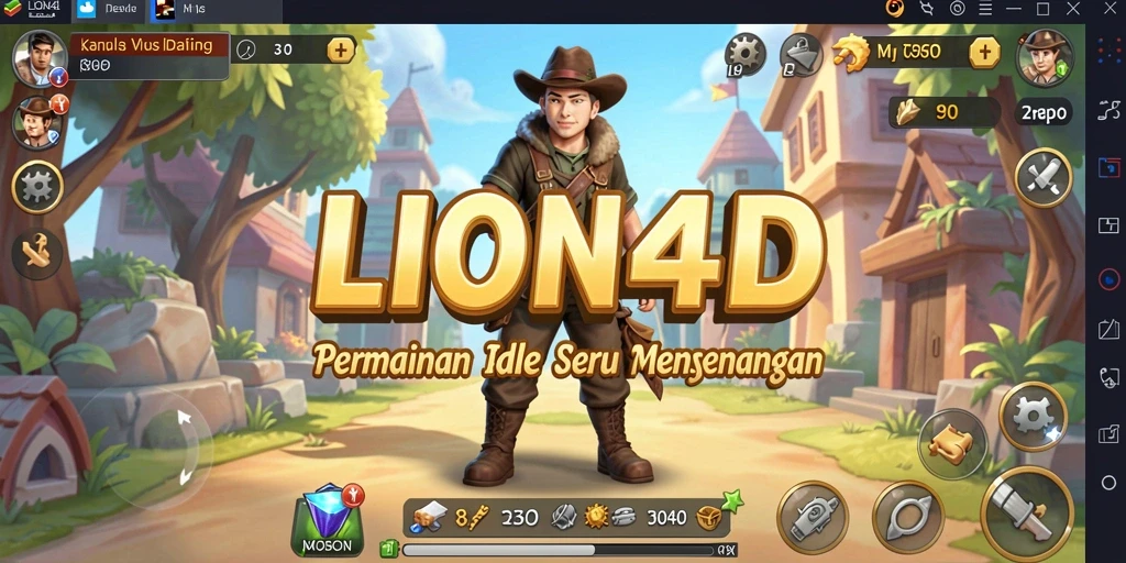 Tampilan gameplay LION4D yang menarik dengan karakter dan lingkungan berwarna.