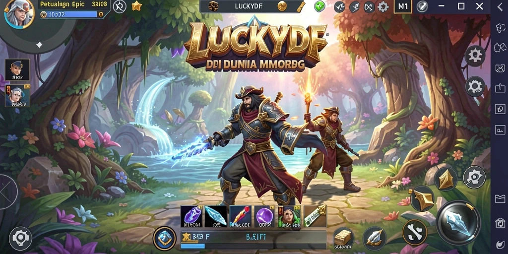 Tampilan gameplay menarik dari LUCKYDF dalam dunia MMORPG.