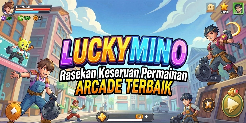 Tampilan gameplay seru dari LUCKYMINO dengan berbagai karakter dan tantangan.