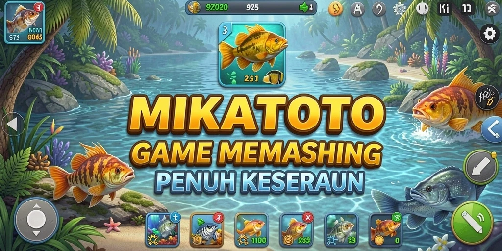 Tampilan gameplay MIKATOTO yang seru dan menantang dalam memancing.