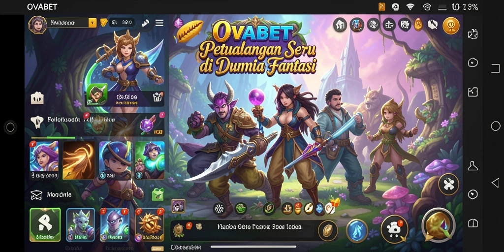 Tangkapan layar utama OVABET menunjukkan gameplay petualangan yang mendebarkan.