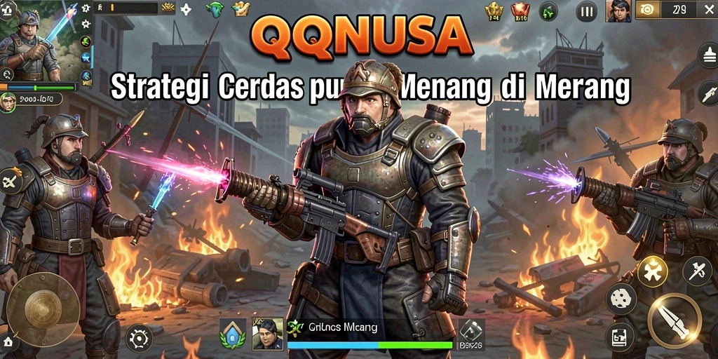 Tampilan gameplay strategi yang intens di QQNUSA.