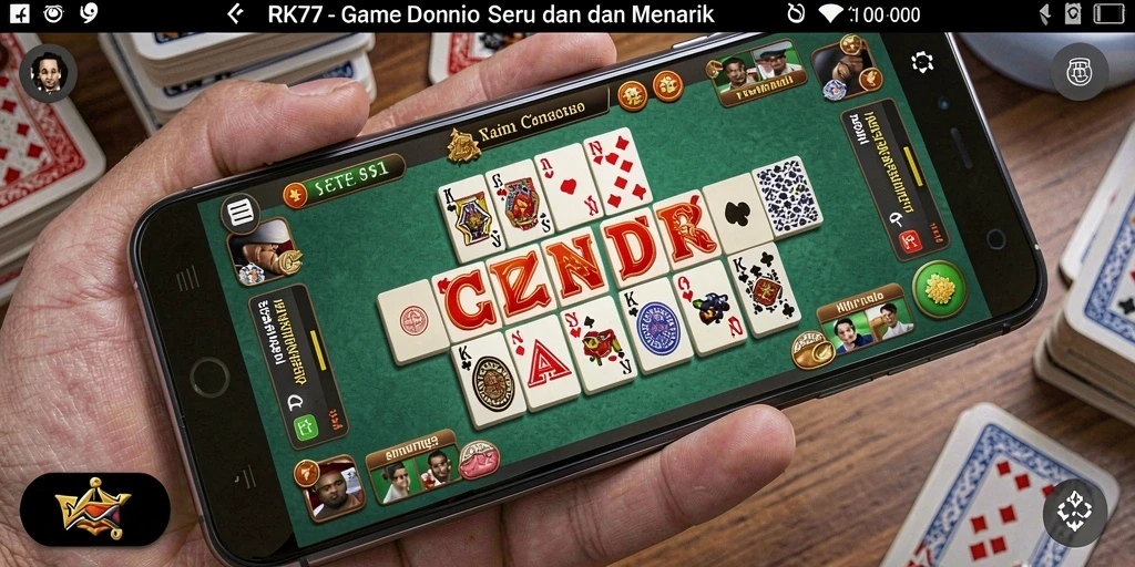 Tampilan gameplay seru dari RK77 dalam permainan Domino.