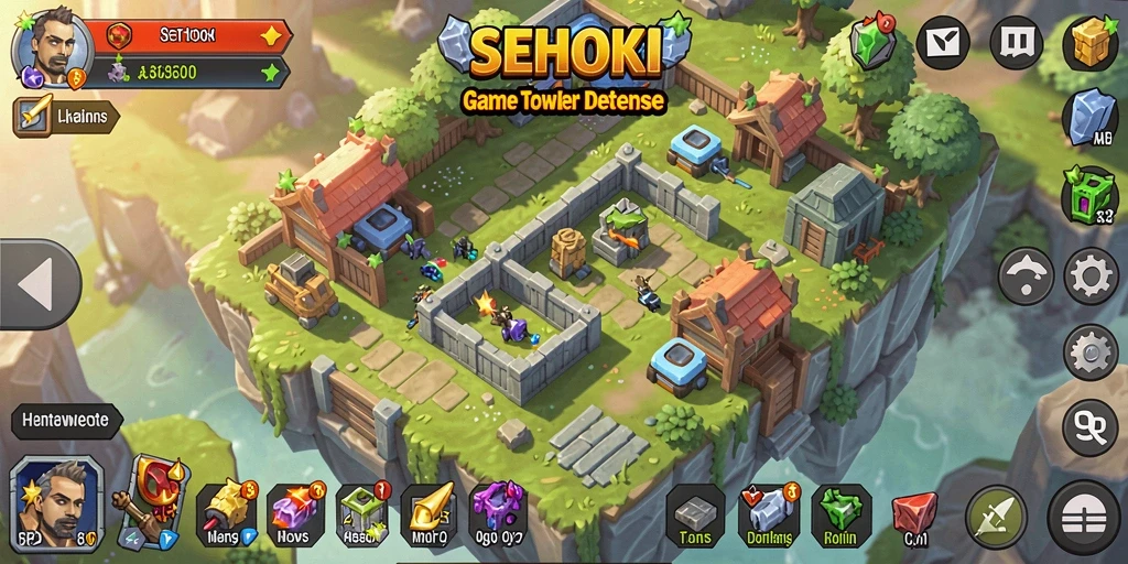 Screenshot gameplay SEHOKI yang mendebarkan dalam genre Tower Defense.