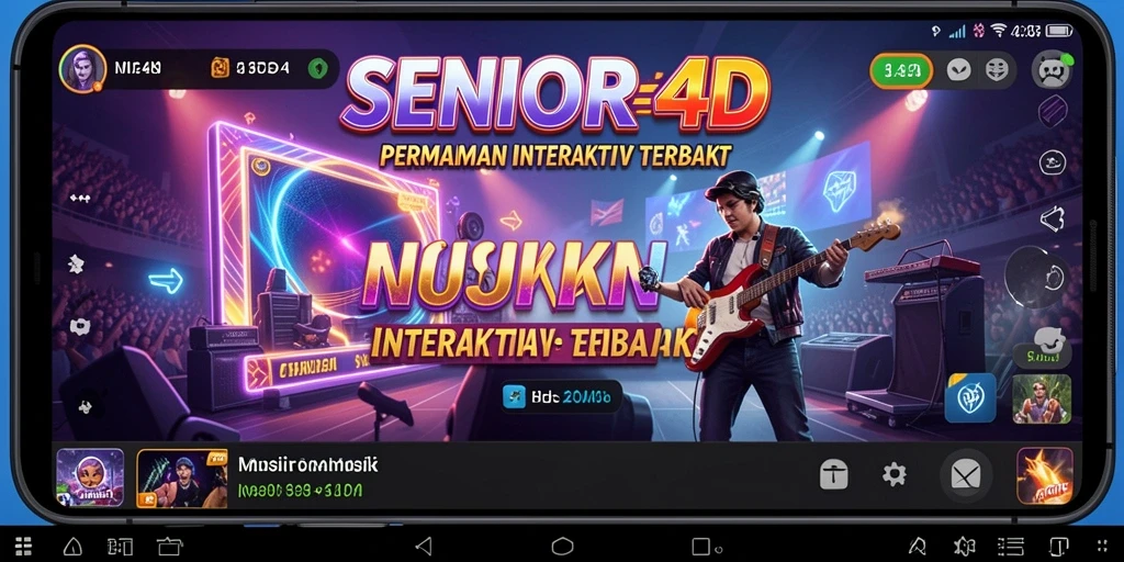Tampilan gameplay menarik dari SENIOR4D dengan berbagai alat musik.