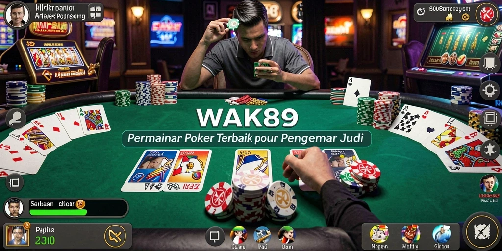 Tampilan gameplay WAK89 yang menegangkan dalam permainan poker.